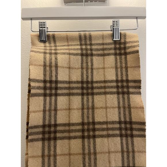 Burberry Vintage Scarf Classic Nova Check Pearl white Cream Lambswool Unisex - Picture 2 of 13